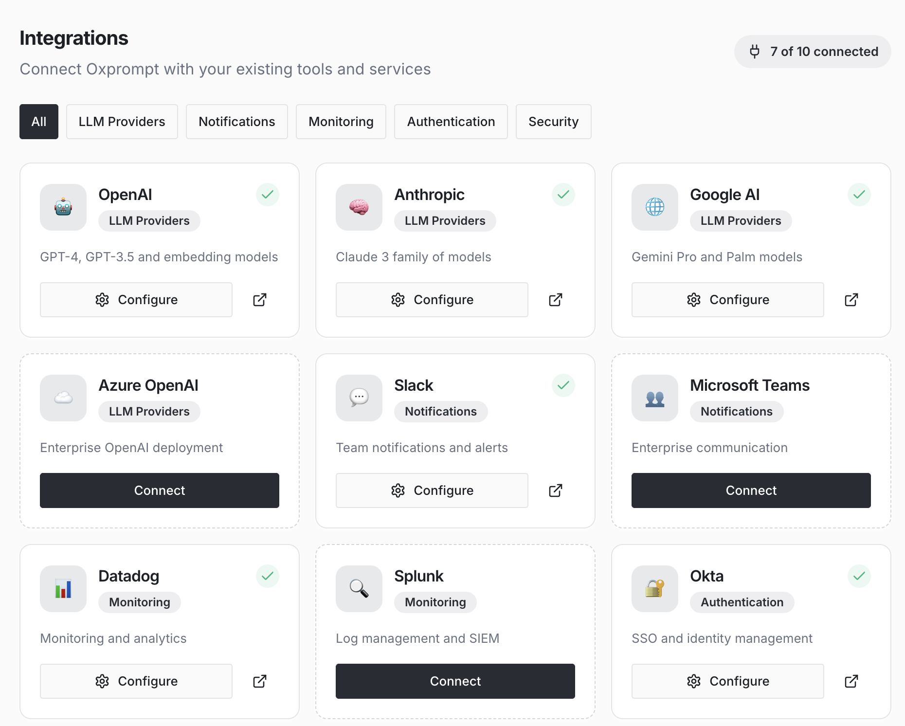 Connect services and tools
